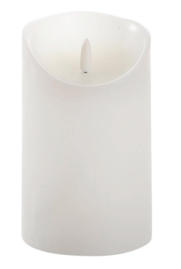 CASAYA LED Kerze, 3D Rustic FLAME, Ø 9 cm, weiß, Timer, 10612